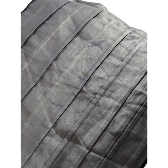 RICH, SATINY GRAY PIN TUCKED, MICRO PLEATED DUVET COMFORTER COVER! SZ FL/QN - Picture 2 of 9